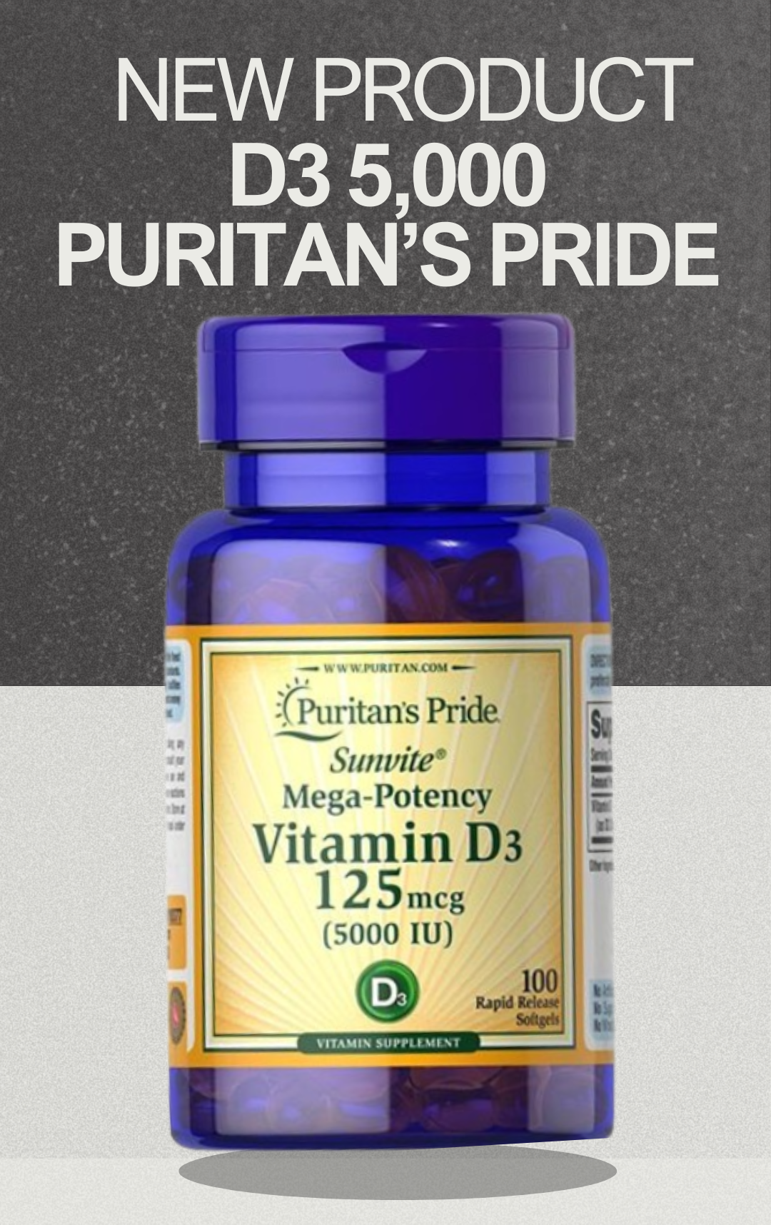 D3 5000 PURITAN’S PRIDE 100 CAP