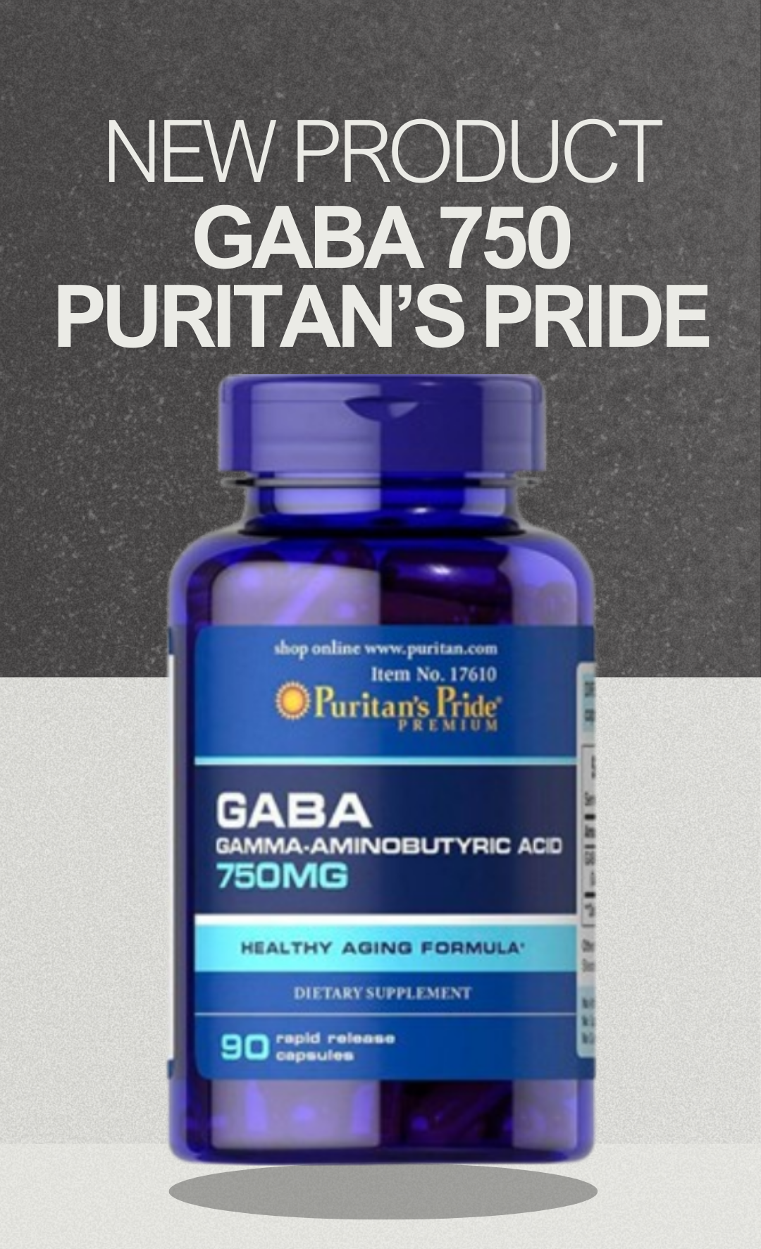 GABA 750 PURITAN’S PRIDE 90 CAP